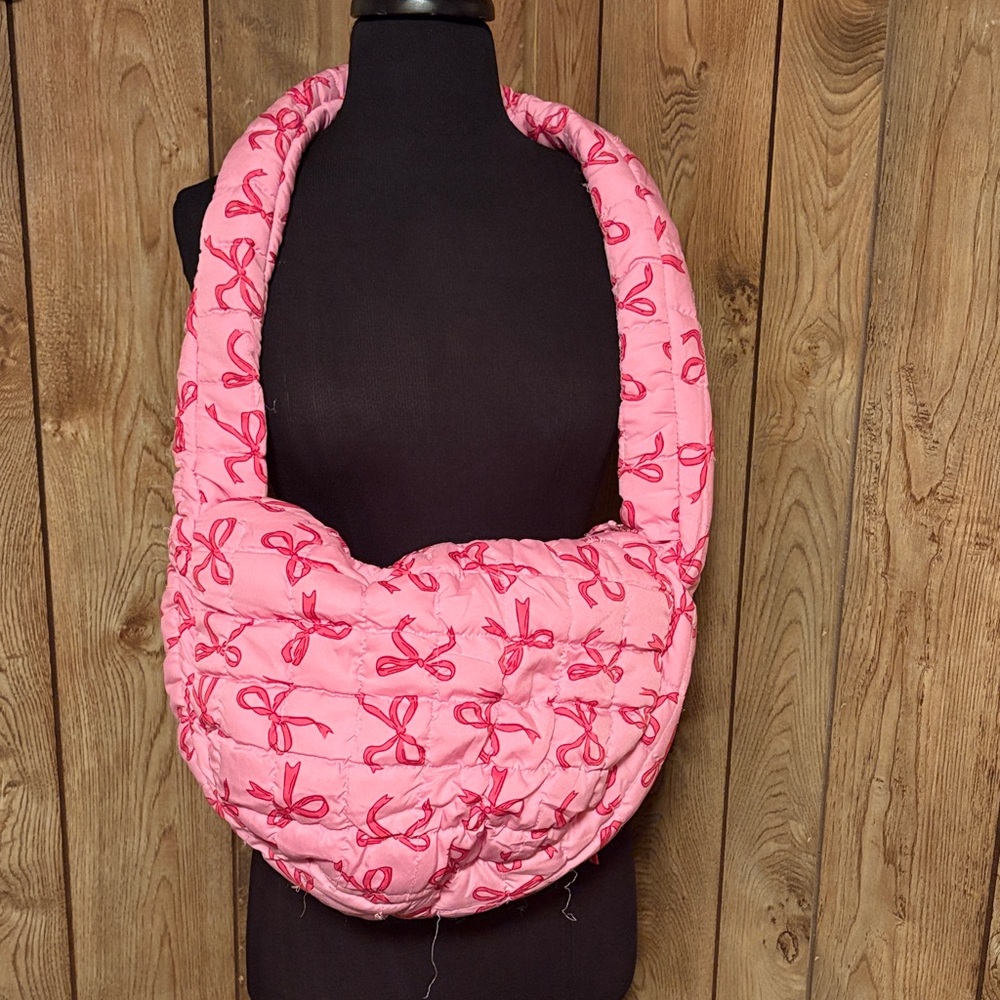 Pink Bow Patterned Women's Bag